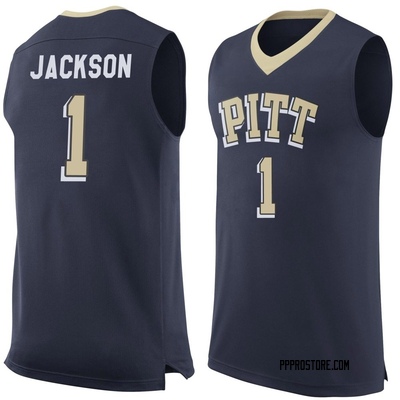Men's Dishon Jackson Pittsburgh Panthers Replica Pitt Basketball Jersey - Navy