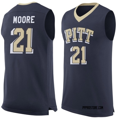 Men's Macari Moore Pittsburgh Panthers Replica Pitt Basketball Jersey - Navy