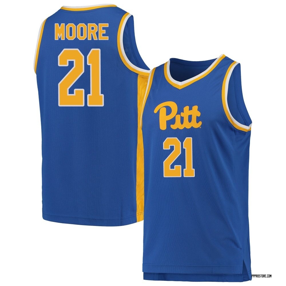 Men's Macari Moore Pittsburgh Panthers Replica Pitt Basketball Jersey - Royal