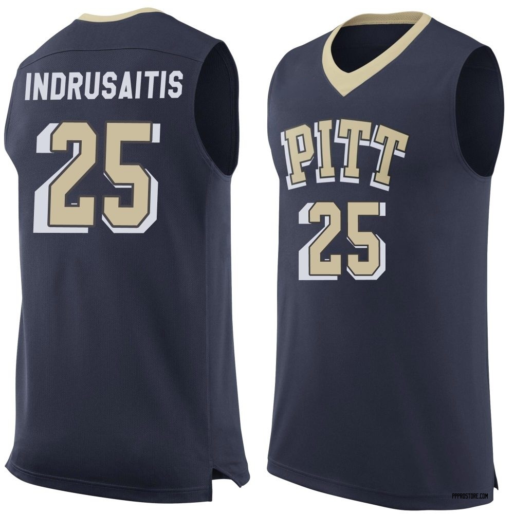 Men's Nojus Indrusaitis Pittsburgh Panthers Replica Pitt Basketball Jersey - Navy