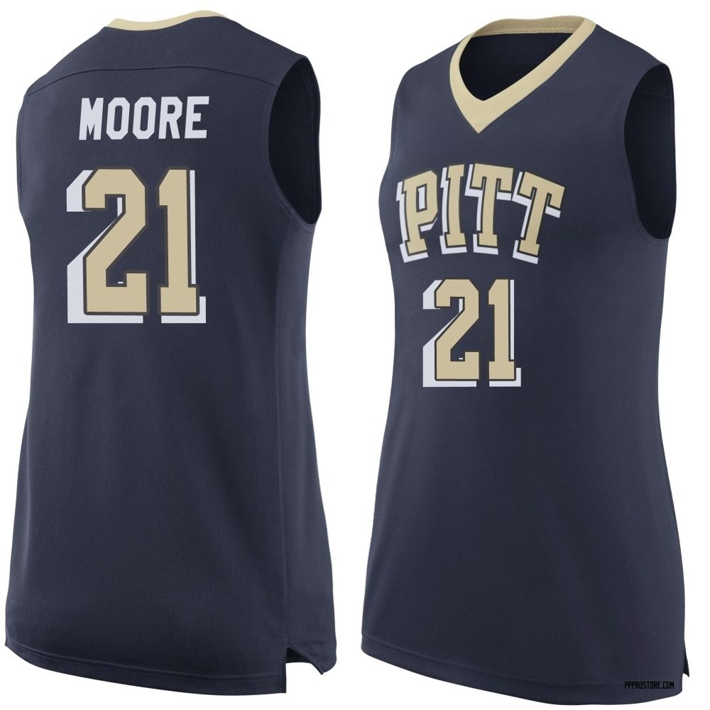 Women's Macari Moore Pittsburgh Panthers Replica Pitt Basketball Jersey - Navy