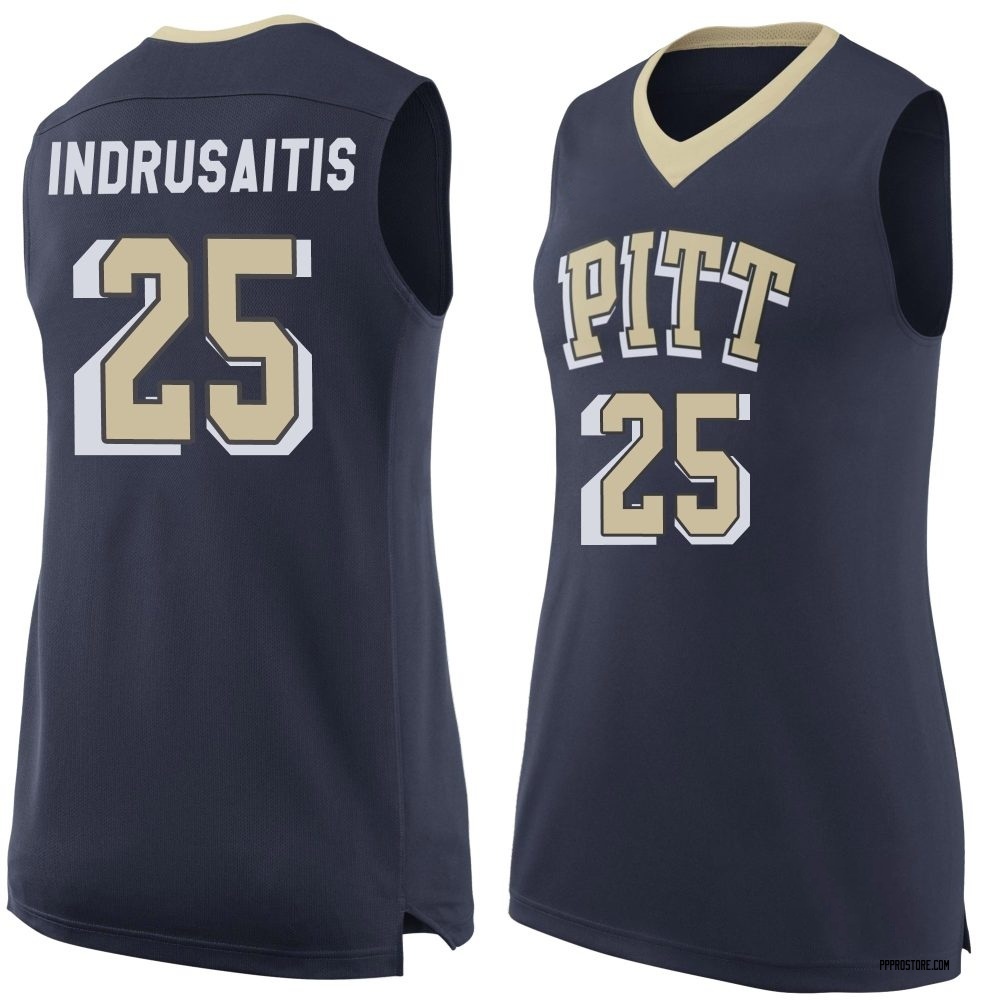 Women's Nojus Indrusaitis Pittsburgh Panthers Replica Pitt Basketball Jersey - Navy